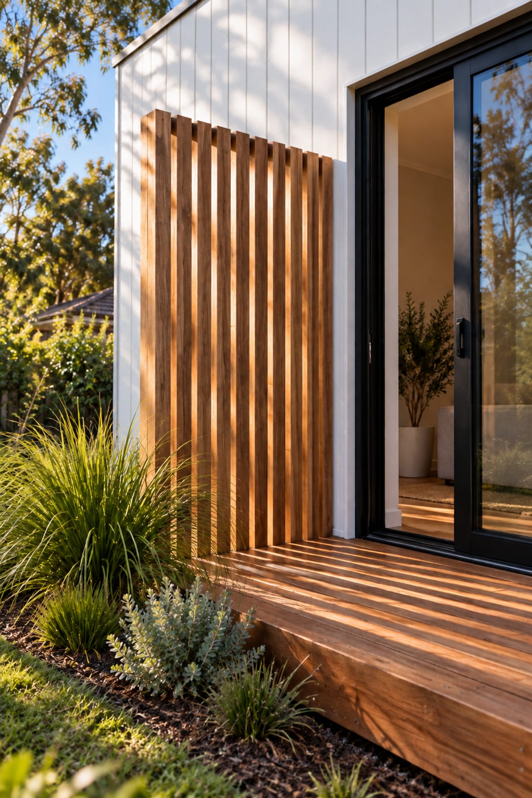 Deck and batten screen — Vertical board