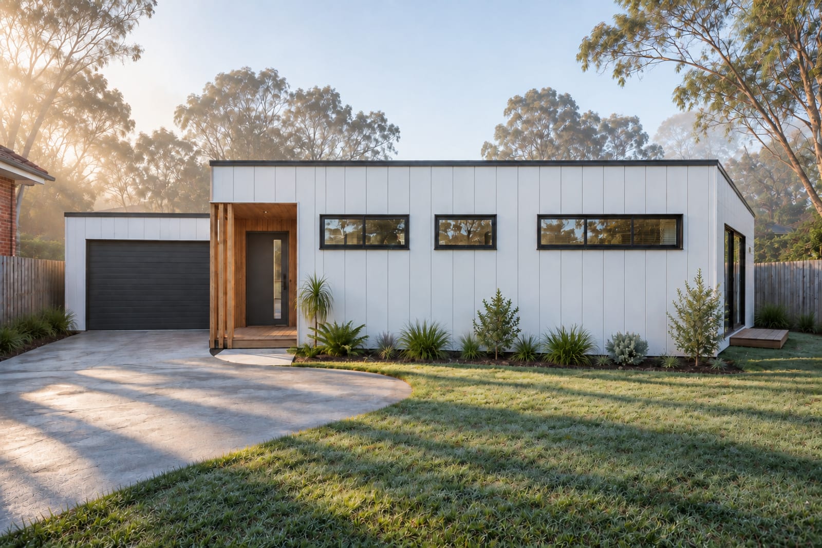 Front in morning light — Vertical board