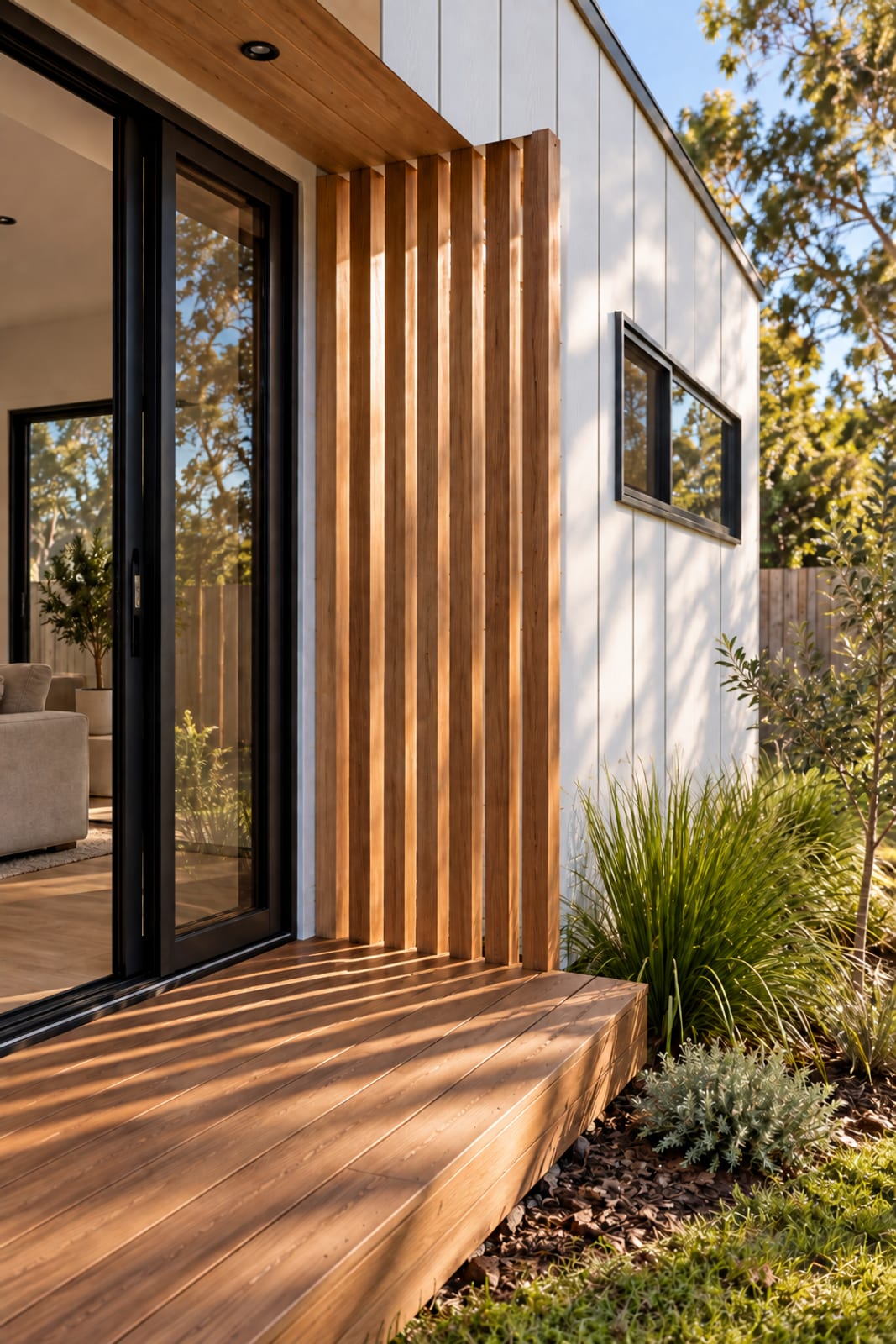 Deck and batten screen — Vertical board