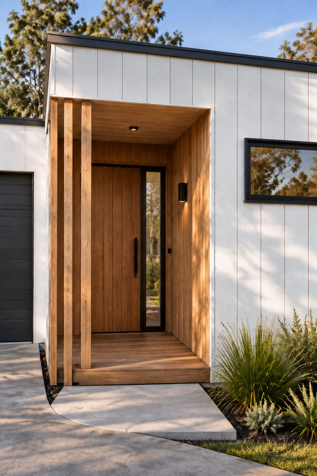 The corner portico — Vertical board