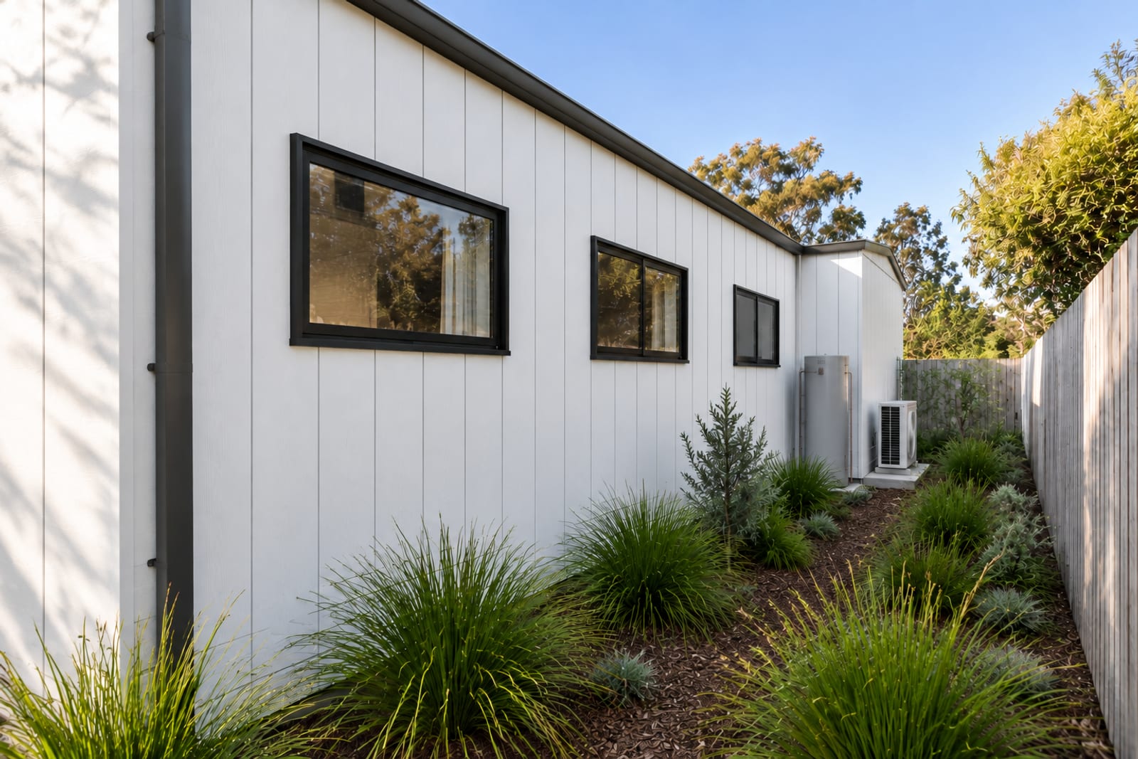 Rear, daytime — Vertical board