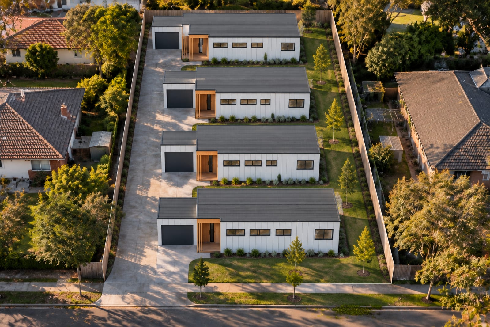 Four in a row, aerial — Vertical board