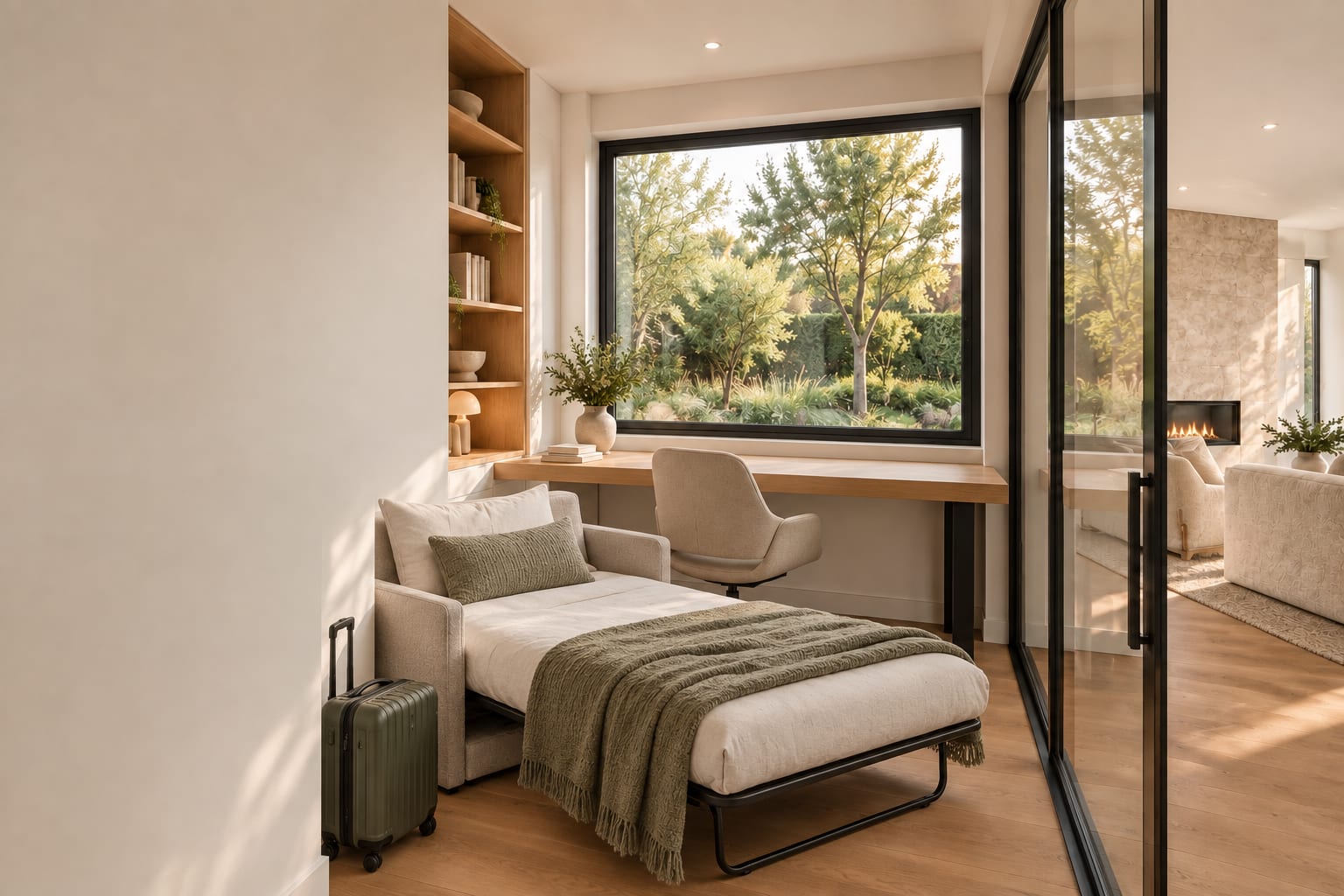 The study, set up for a guest.