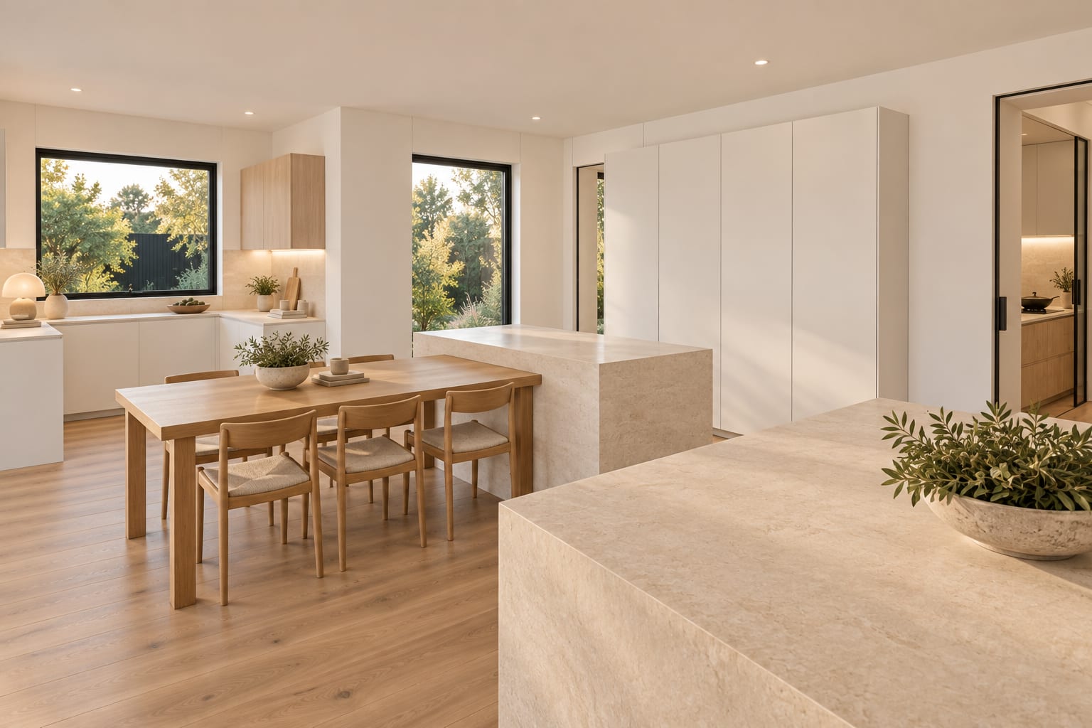 Island and table.