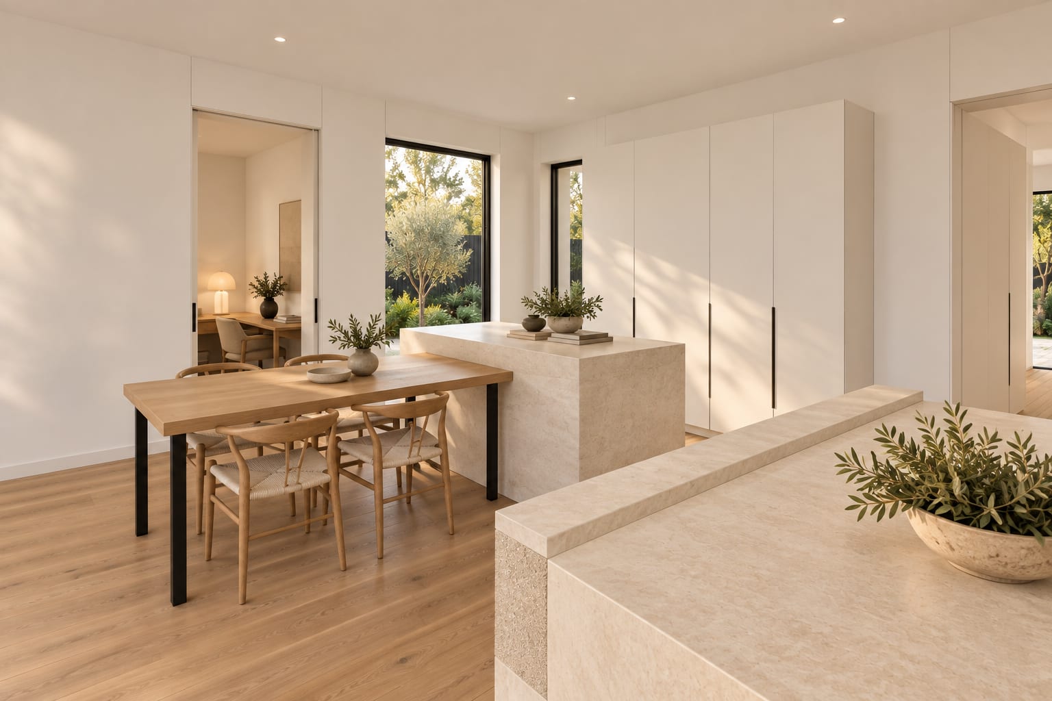 Dining beside the kitchen.