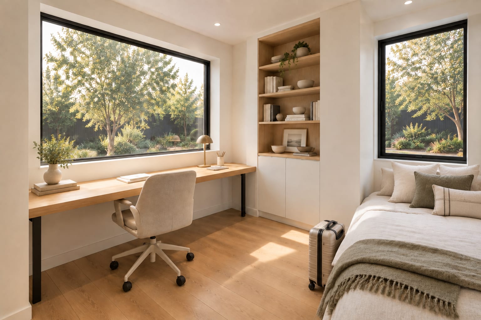 The study, set up for a guest.