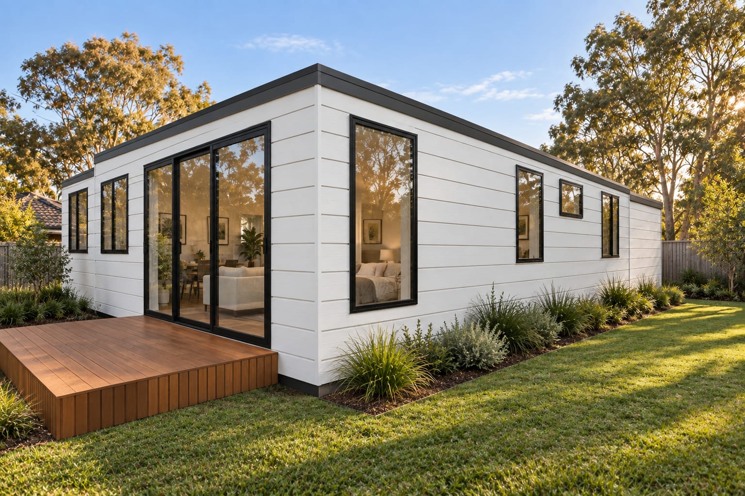 The rear garden corner. — Horizontal boards