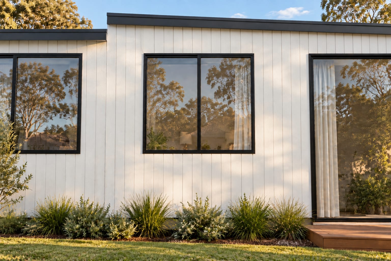 The garden-side wall, close. — Vertical boards