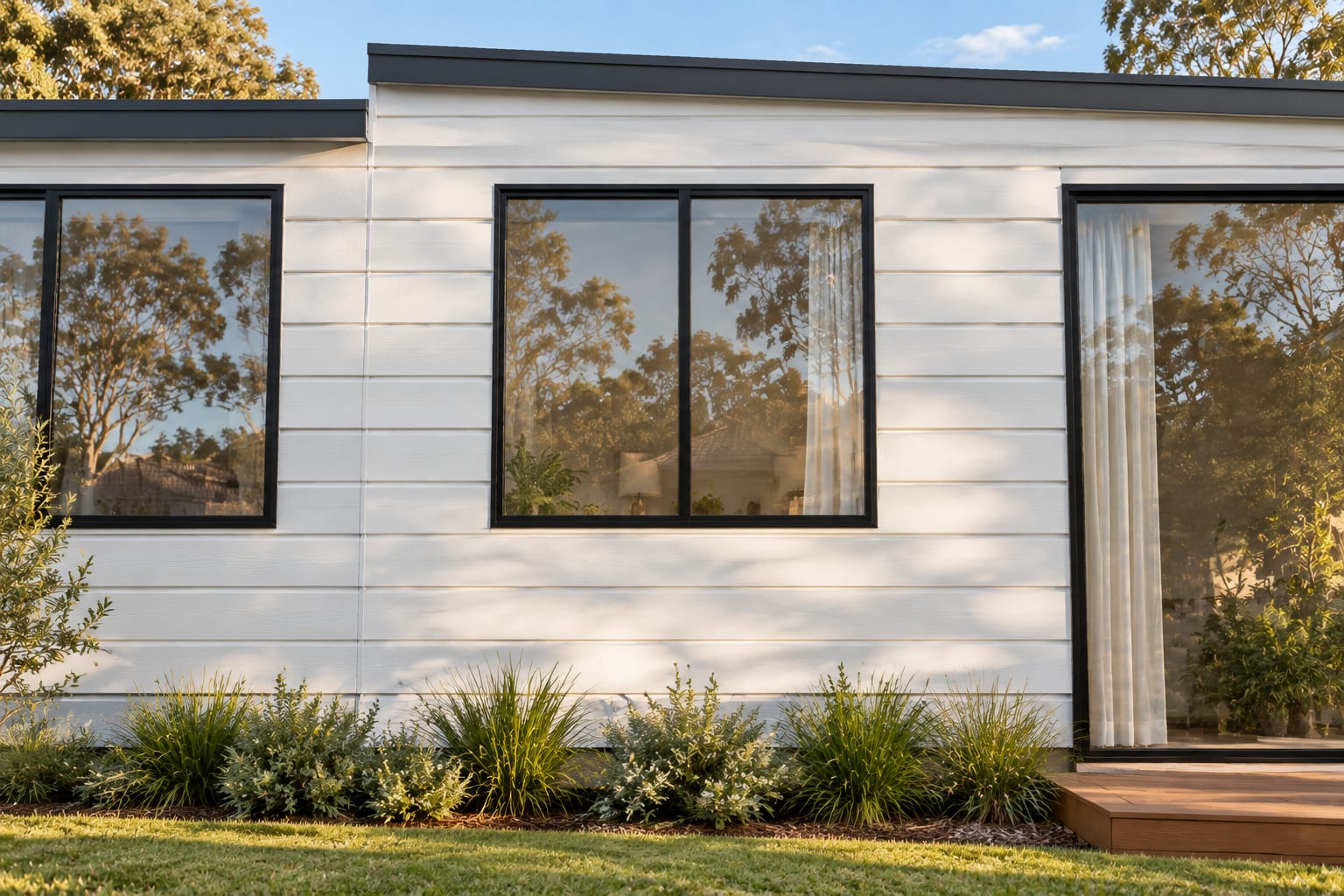 The garden-side wall, close. — Horizontal boards